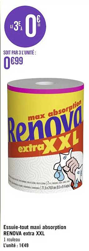 essuie-tout maxi absorption renova extra xxl