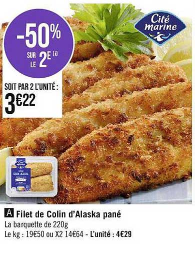 filet de colin d'alaska pané cité marine