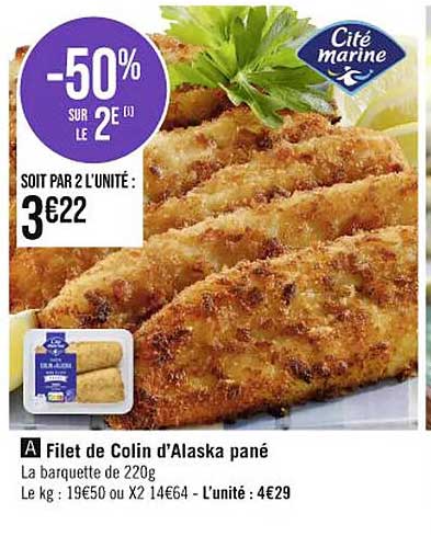 Filet De Colin D'alaska Pané Cité Marine
