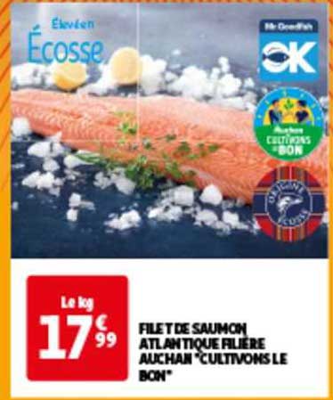 filet de saumon atlantique filière auchan "cultivons le bon"