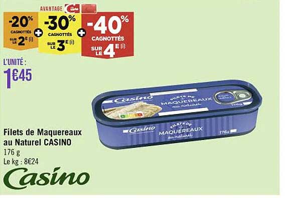 Filets De Maquereaux Au Naturel Casino