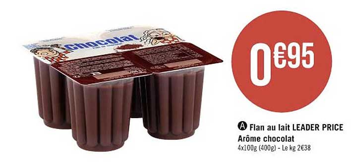 flan au lait leader price arôme chocolat