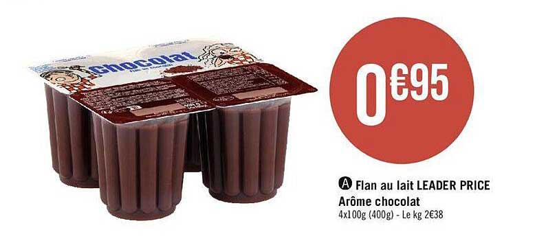 flan au lait leader price arôme chocolat