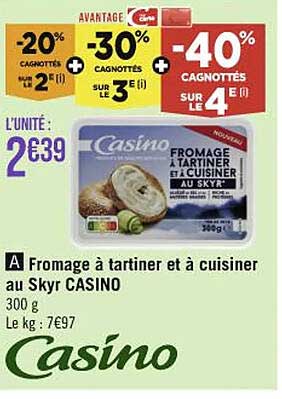 fromage à tartiner et à cuisiner au skyr casino