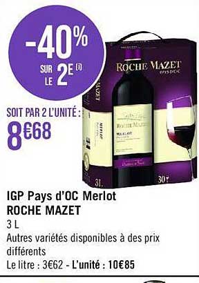 igp pays d'oc merlot roche mazet