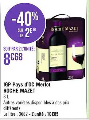 igp pays d'oc merlot roche mazet