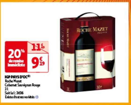 igp pays d'oc roche mazet cabernet sauvignon rouge