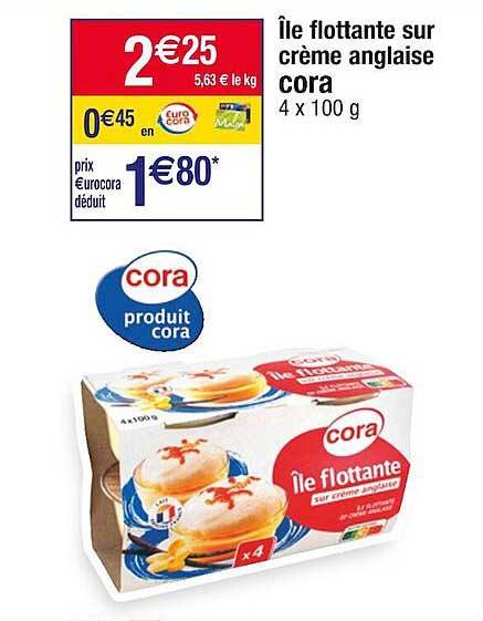 île Flottante Sur Crème Anglaise Cora