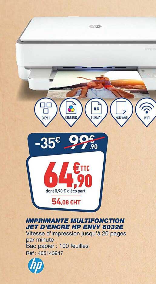 imprimante multifonction jet d'encre hp envy 6032e