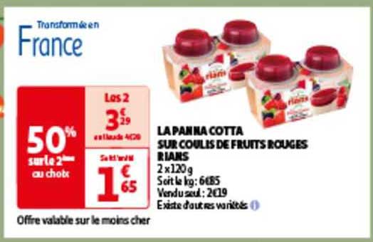 la panna cotta sur coulis de fruits rouges rians