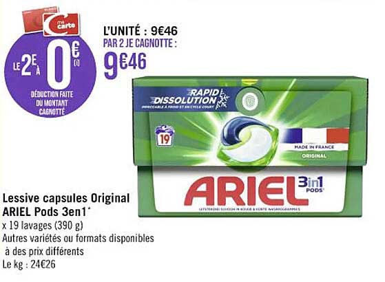 Lessive Capsules Original Ariel Pods 3 En 1