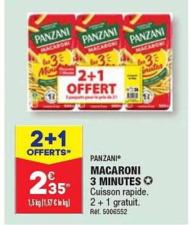macaroni 3 minutes panzani