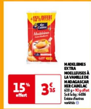 madeleines extra moelleuses à la vanille de madagascar ker cadelac