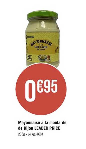 mayonnaise à la moutarde de dijon leader price