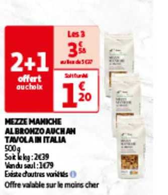 mezze maniche albronzo auchan tavola in italia