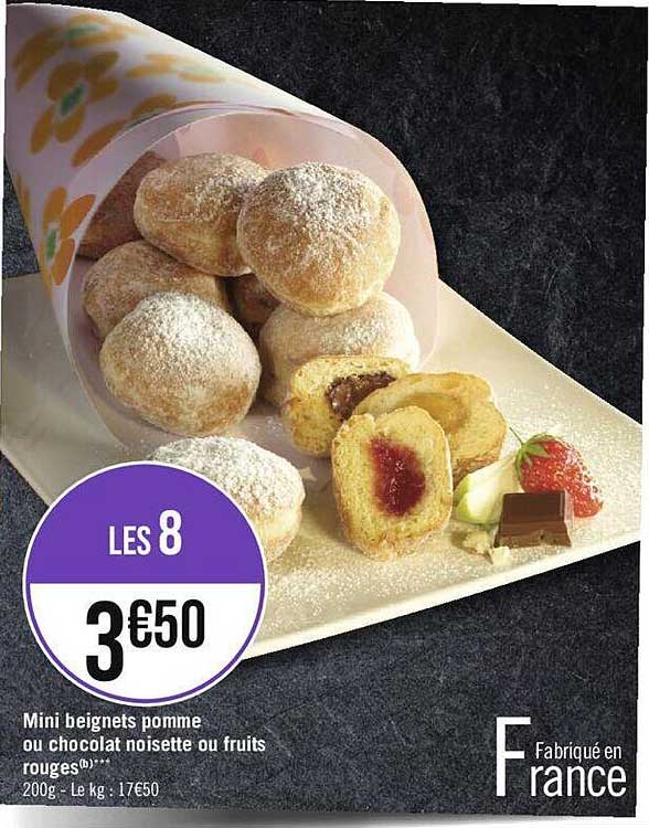 Mini Beignets Pomme Ou Chocolat Noisette Ou Fruits Rouges