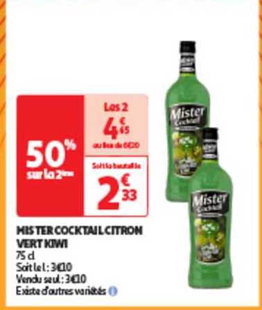 mister cocktail citron vert kiwi