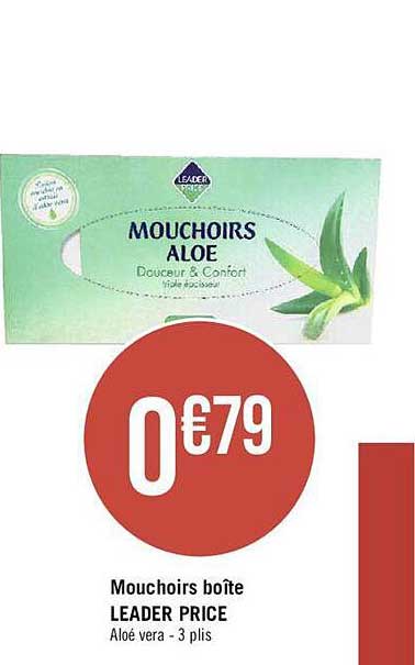 mouchoirs boîte leader price