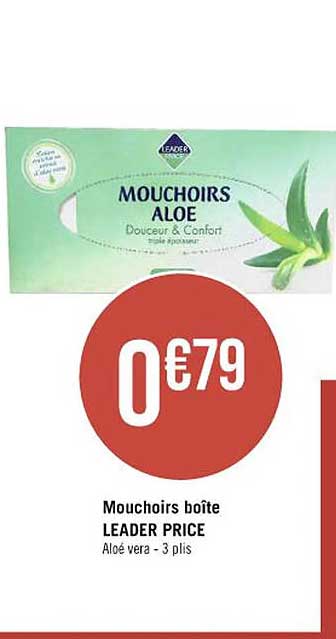 mouchoirs boîte leader price