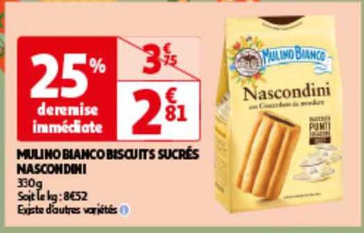 mulino bianco biscuits sucrés nascondini