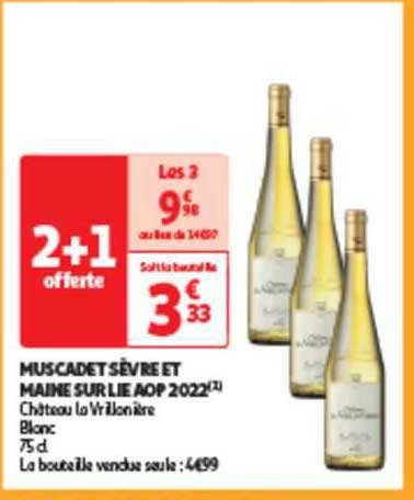 muscadet sèvre et maine sur lie aop 2022