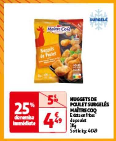 nuggets de poulet surgelés maître coq