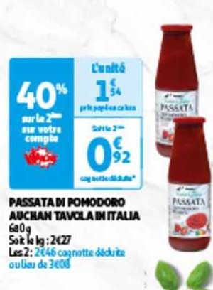 passata in pomodoro auchan tavola in italia
