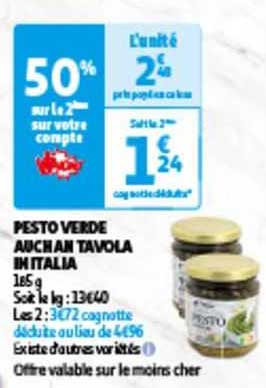 pesto verde auchan tavola in italia