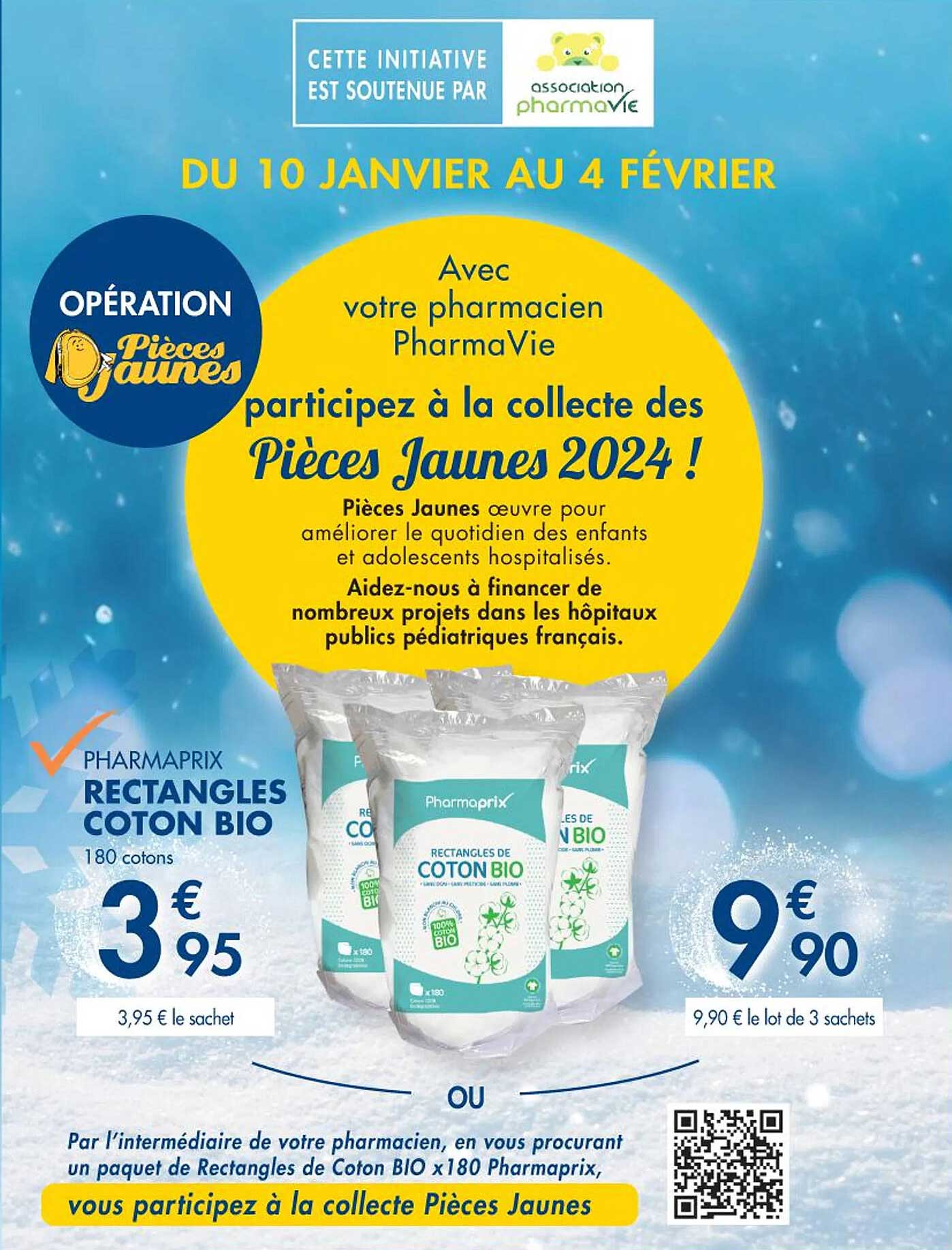 pharmaprix rectangles coton bio