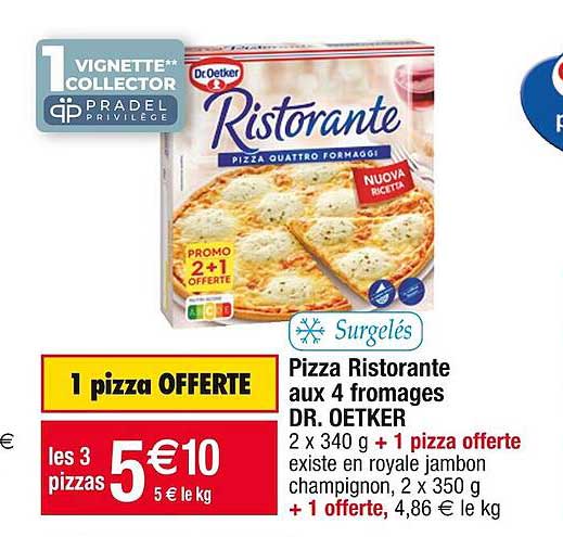pizza rostorante aux 4 fromages dr. oetker