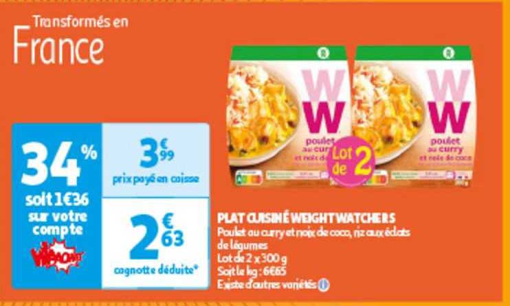 plat cuisiné weight watchers