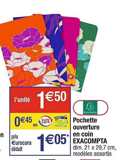 pochette ouverture en coin exacompta