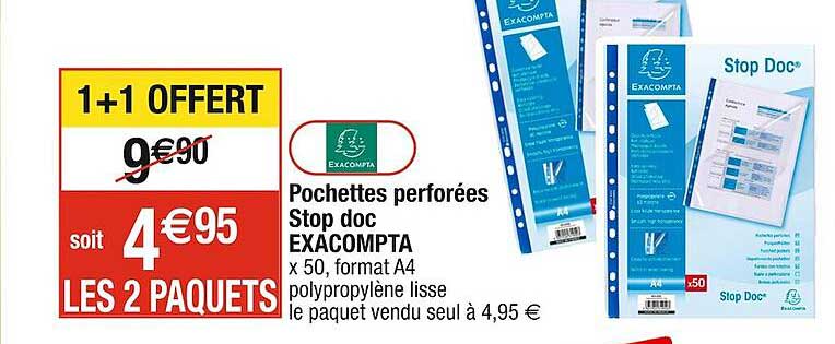 Pochettes Perforées Stop Doc Exacompta
