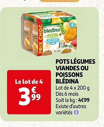 pots légumes viandes ou poissons blédina