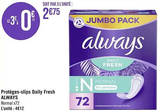 protèges-slips daily fresh always