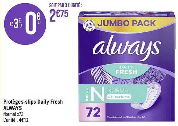 protèges-slips daily fresh always