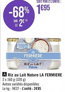 Riz Au Lait Nature La Fermière