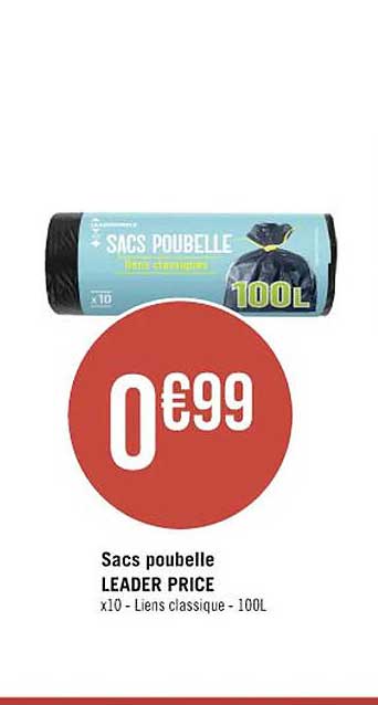 sacs poubelle leader price