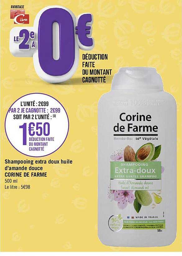 shampooing extra doux huile d'amande douce corine de farme