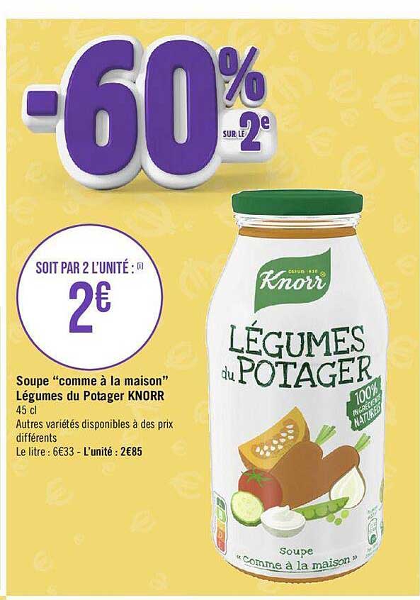 soupe "comme à la maison" légumes du potager knorr