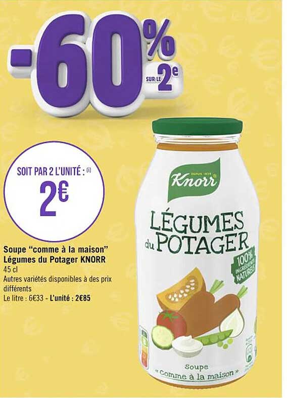 soupe "comme à la maison" légumes du potager knorr