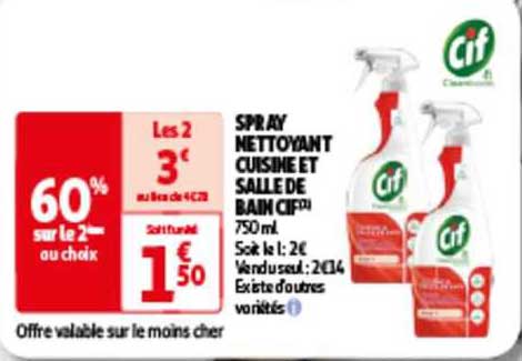 Spray Nettoyant Cuisine Et Salle De Bain Cif
