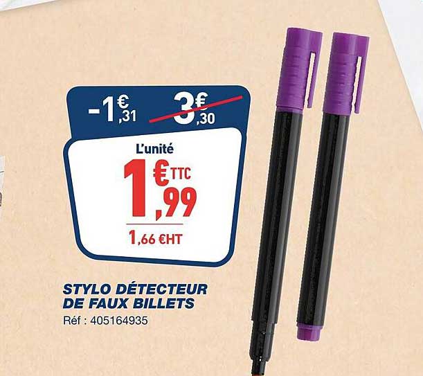stylo détecteur de faux billets