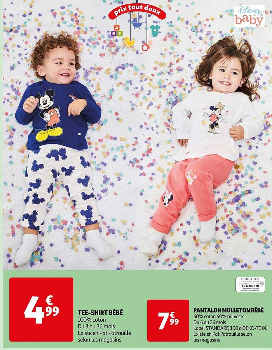 tee-shirt bébé, pantalon molleton bébé