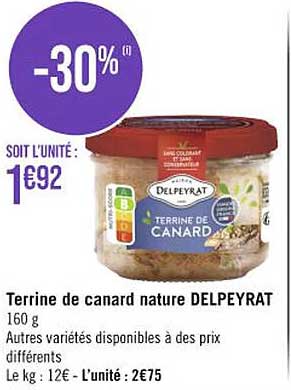Terrine De Canard Nature Delpeyrat