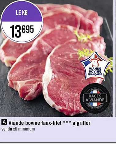 Viande Bovine Faux-filet *** à Griller