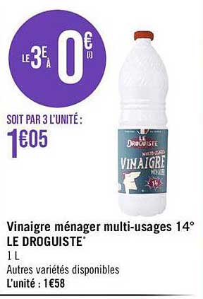 vinaigre ménager multi-usages 14° le droguiste