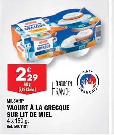 Yaourt à La Grecque Sur Lit De Miel Milsani