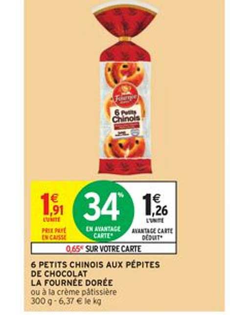 6 petits chinois aux pépites de chocolat la fournée dorée