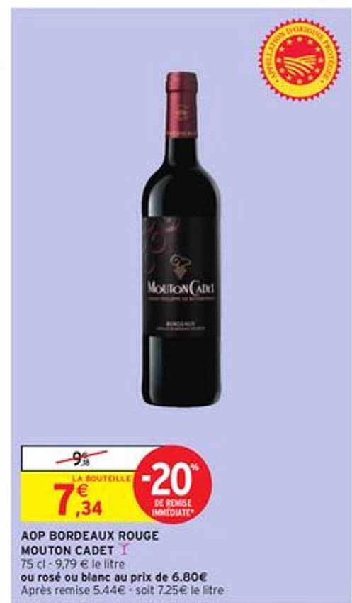 aop bordeaux rouge mouton cadet